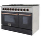 Kucht Signature 48-Inch Pro-Style Dual Fuel Range in Stainless Steel with Black Oven Door & Rose Gold KDF482-K-ROSE
