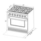 Kucht Series 36-Inch Pro-Style Dual Fuel Range in White Oven Door & Gold Accents KDF362-W-GOLD