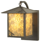 Meyda 9"W Seneca Lotus Leaf and Dragonfly Curved Arm Wall Sconce '63270