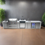 Mont Alpi 805 Deluxe BBQ Grill Island with Kegerator and Beverage Center - MAi805-DKEGBEV - MyBBQDirect