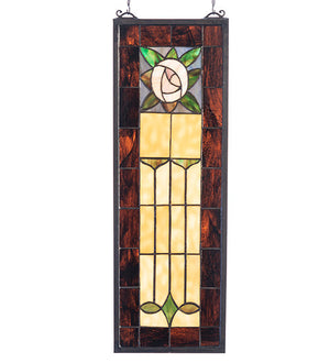 Meyda 8"W X 24"H Pasadena Rose Stained Glass Window '67791