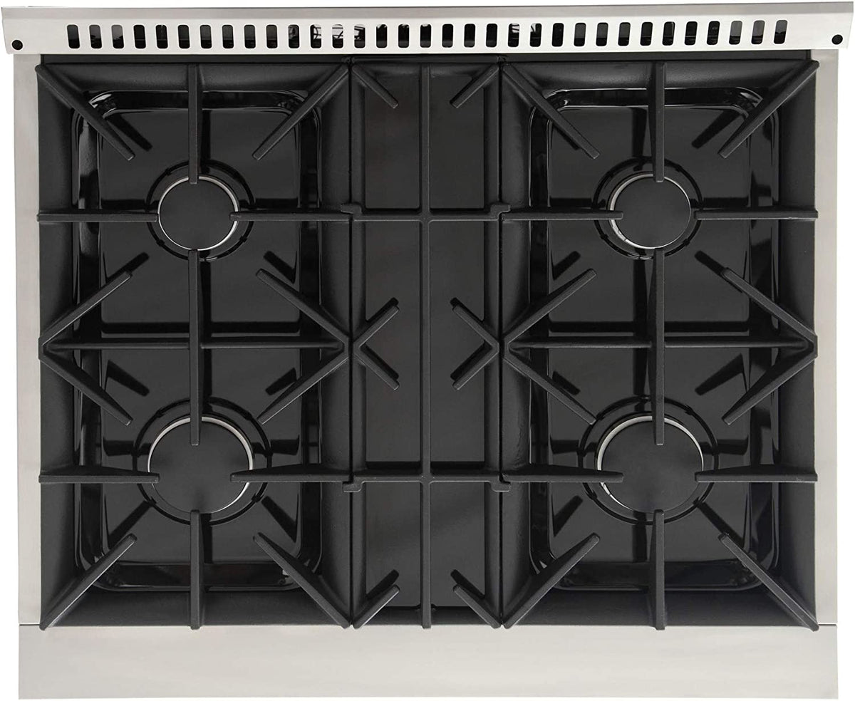 Kucht Signature 30" Gas Range in White with White Knobs & Rose Gold Handle KNG301-W-ROSE