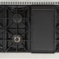 Kucht Signature 48-Inch 6.7 cu ft. Gas Range with Black Door and Rose Gold Accents KNG481-K-ROSE