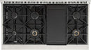Kucht Signature 48-Inch 6.7 cu ft. Gas Range with Black Door and Rose Gold Accents KNG481-K-ROSE