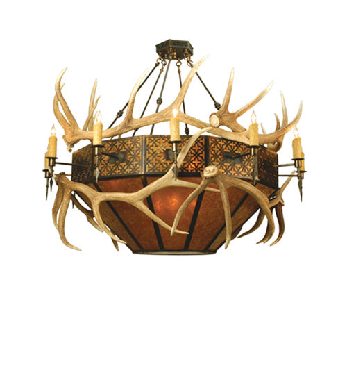 Meyda 68"W Antlers Elk Inverted Pendant- 81321 - MyBBQDirect
