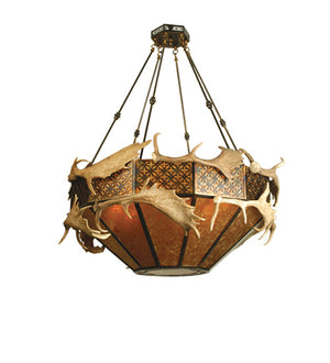 Meyda 52"W Antlers Fallow Deer Inverted Pendant- 81333 - MyBBQDirect