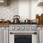 Kucht Signature 30" Gas Range in White with White Knobs & Rose Gold Handle KNG301-W-ROSE