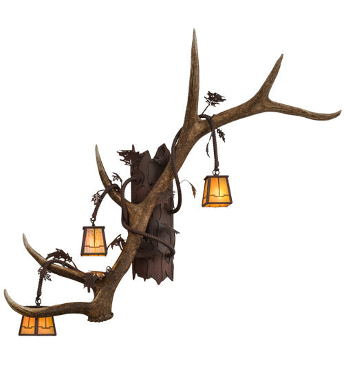 Meyda 46" Wide Antlers Elk 3 Light Wall Sconce- 82834 - MyBBQDirect