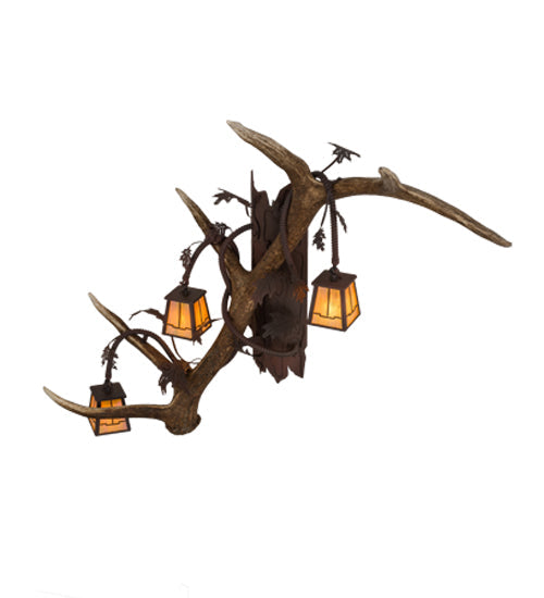 Meyda 46" Wide Antlers Elk 3 Light Wall Sconce- 82834 - MyBBQDirect