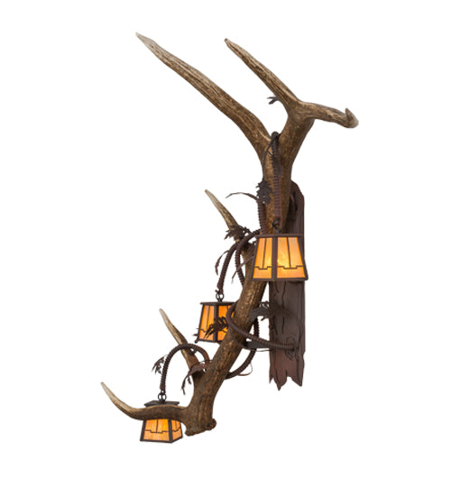Meyda 46" Wide Antlers Elk 3 Light Wall Sconce- 82834 - MyBBQDirect