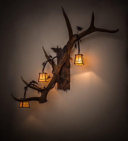 Meyda 46" Wide Antlers Elk 3 Light Wall Sconce- 82834 - MyBBQDirect