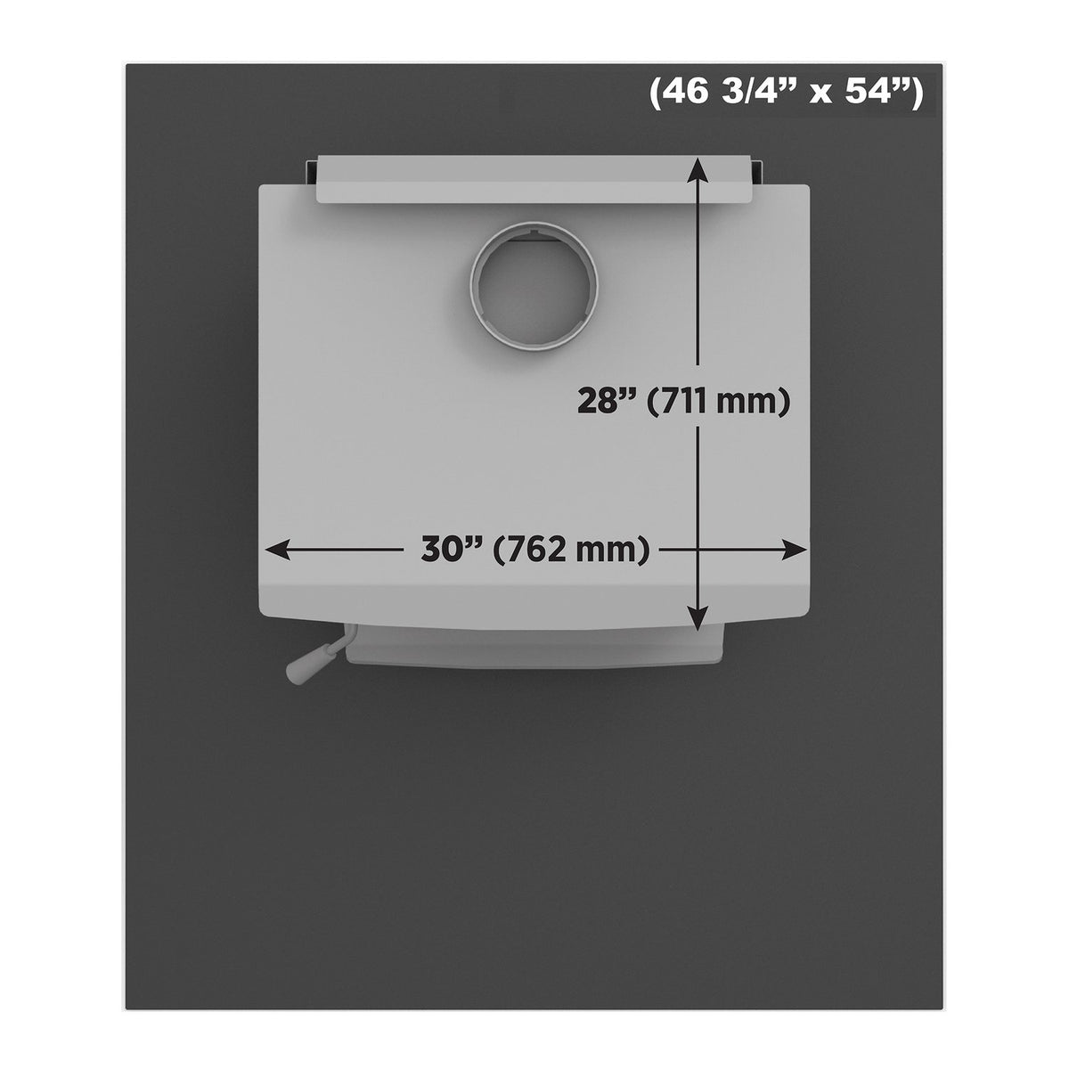 Drolet tinted tempered glass hearth pad AC02758 size guide
