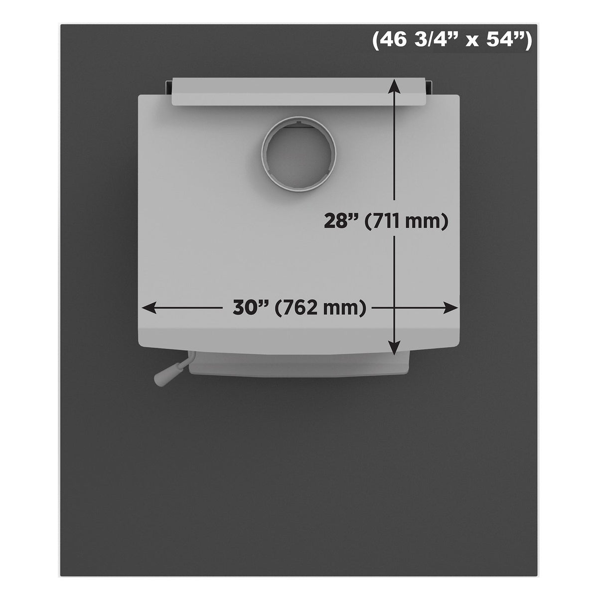Drolet black steel hearth pad AC02788 size guide