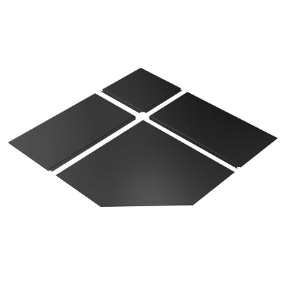 Drolet black steel corner hearth pad AC02789