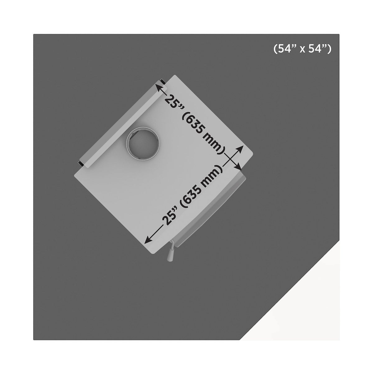 Drolet black steel corner hearth pad AC02789 size guide