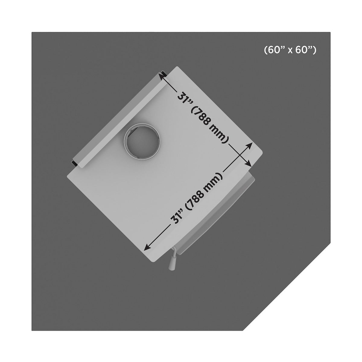 Drolet black steel corner hearth pad AC02790 size guide