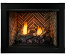 Monessen Attribute vent-free firebox with gray herringbone liner in room setting