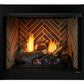 Monessen Attribute vent-free firebox with gray herringbone liner and accent lighting