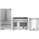 Forno 3-Piece Pro Appliance Package - 48-Inch Gas Range, French Door Refrigerator, and Dishwasher in Stainless Steel