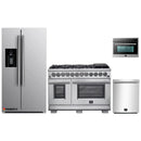 Forno 4-Piece Pro Appliance Package - 48-Inch Dual Fuel Range, Refrigerator with Water Dispenser, Microwave Oven, & 3-Rack Dishwasher in Stainless Steel