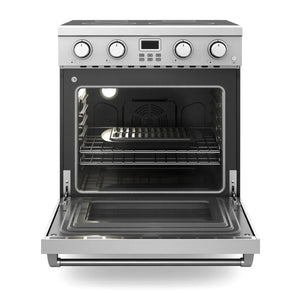 Thor Kitchen 2-Piece Appliance Package - 30-Inch Electric Range and Wall Mount Range Hood in Stainless Steel