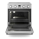Thor Kitchen 6-Piece Appliance Package - 30-Inch Electric Range, Wall Mount Range Hood, Refrigerator, Dishwasher, Microwave, and Wine Cooler in Stainless Steel
