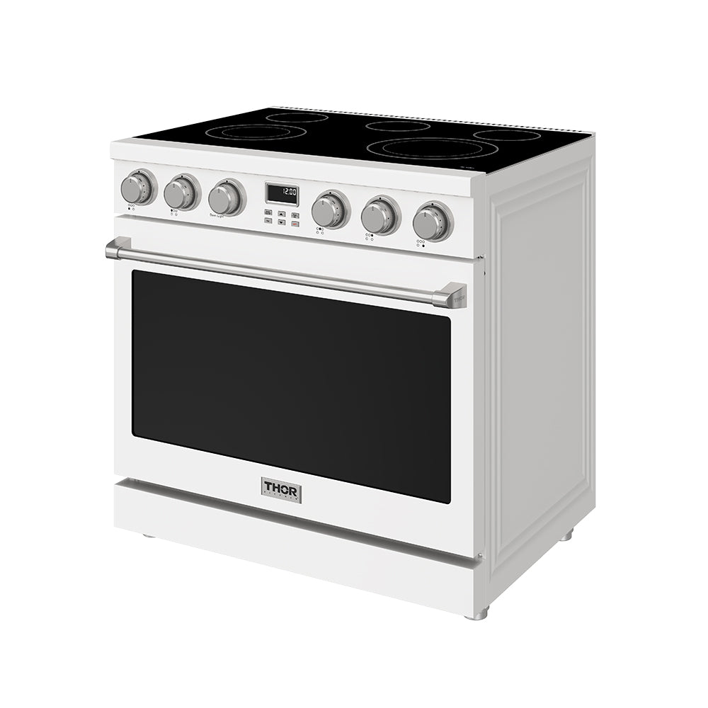Thor Kitchen 36 Inch Electric Range in White - Contemporary Professional (ARE36W)