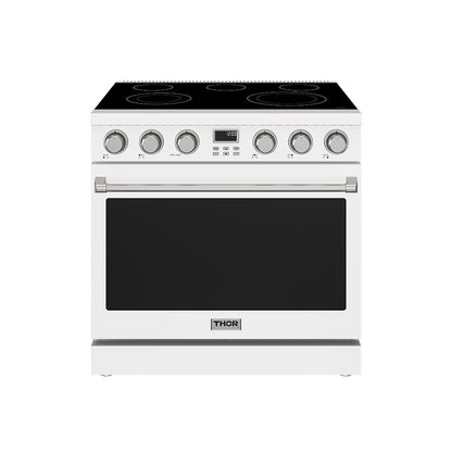 Thor Kitchen 36 Inch Electric Range in White - Contemporary Professional (ARE36W)