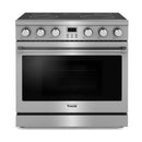 Thor Kitchen 5-Piece Appliance Package - 36-Inch Electric Range, Wall Mount Range Hood, Refrigerator, Dishwasher, and Microwave in Stainless Steel