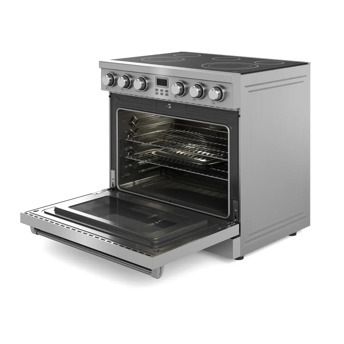 Thor Kitchen 3-Piece Appliance Package - 36-Inch Electric Range, Refrigerator, and Dishwasher in Stainless Steel