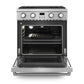 Thor Kitchen 4-Piece Appliance Package - 30-Inch Gas Range, Wall Mounted Range Hood, Refrigerator with Water Dispenser, and Dishwasher in Stainless Steel