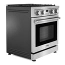 Thor Kitchen 4-Piece Appliance Package - 30-Inch Gas Range, Wall Mount Range Hood, Refrigerator, and Dishwasher in Stainless Steel
