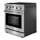 Thor Kitchen 5-Piece Appliance Package - 30-Inch Gas Range, Wall Mount Range Hood, Refrigerator, Dishwasher, and Microwave in Stainless Steel