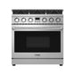 Thor Kitchen 36-Inch Gas Range with 6 Burners, 6.0 cu. ft. Convection Oven in Stainless Steel (ARG36)