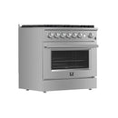 FORNO 3-Piece Appliance Package - 36-Inch Marco Gas Range, French Door Refrigerator, & Dishwasher in Stainless Steel FBDL-009-01CAUS - MyBBQDirect