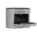 FORNO 3-Piece Appliance Package - 36-Inch Marco Gas Range, French Door Refrigerator, & Dishwasher in Stainless Steel FBDL-009-01CAUS - MyBBQDirect