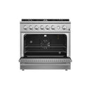 FORNO 3-Piece Appliance Package - 36-Inch Marco Gas Range, French Door Refrigerator, & Dishwasher in Stainless Steel FBDL-009-01CAUS - MyBBQDirect