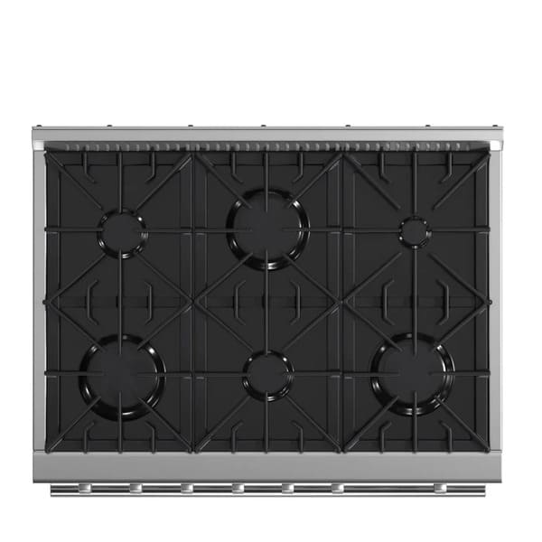 FORNO 3-Piece Appliance Package - 36-Inch Marco Gas Range, French Door Refrigerator, & Dishwasher in Stainless Steel FBDL-009-01CAUS - MyBBQDirect