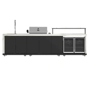 FORNO Rimini Outdoor Kitchen 30-Inch BBQ 62,000 BTU, 4.8 cu.ft. Beverage Center, Stainless Steel Sink, White Countertops FODKT2575WHT - MyBBQDirect