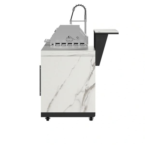 FORNO Rimini Outdoor Kitchen 30-Inch BBQ 62,000 BTU, 4.8 cu.ft. Beverage Center, Stainless Steel Sink, White Countertops FODKT2575WHT - MyBBQDirect