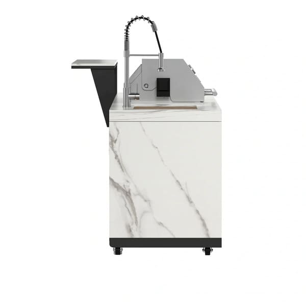 FORNO Rimini Outdoor Kitchen 30-Inch BBQ 62,000 BTU, 4.8 cu.ft. Beverage Center, Stainless Steel Sink, White Countertops FODKT2575WHT - MyBBQDirect