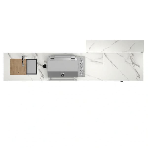 FORNO Rimini Outdoor Kitchen 30-Inch BBQ 62,000 BTU, 4.8 cu.ft. Beverage Center, Stainless Steel Sink, White Countertops FODKT2575WHT - MyBBQDirect