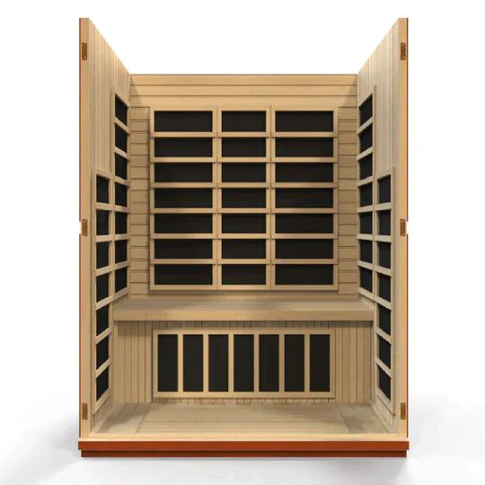 Golden Designs Dynamic Bellagio 3-person Low EMF Under 8MG FAR Infrared Sauna Canadian Hemlock - DYN-6306-02
