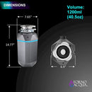 FORNO Acqua BrightDiamond 1HP Super Quiet Garbage Disposal Corded with Motion Sensor Cabinet Light & Pre-Wired Air Switch - MyBBQDirect