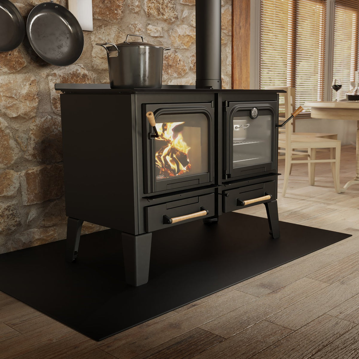 Drolet Chic-Choc wood burning cookstove DB04820 in a kitchen
