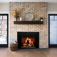 Empire Rainier gas insert with birch log set and red herringbone liner