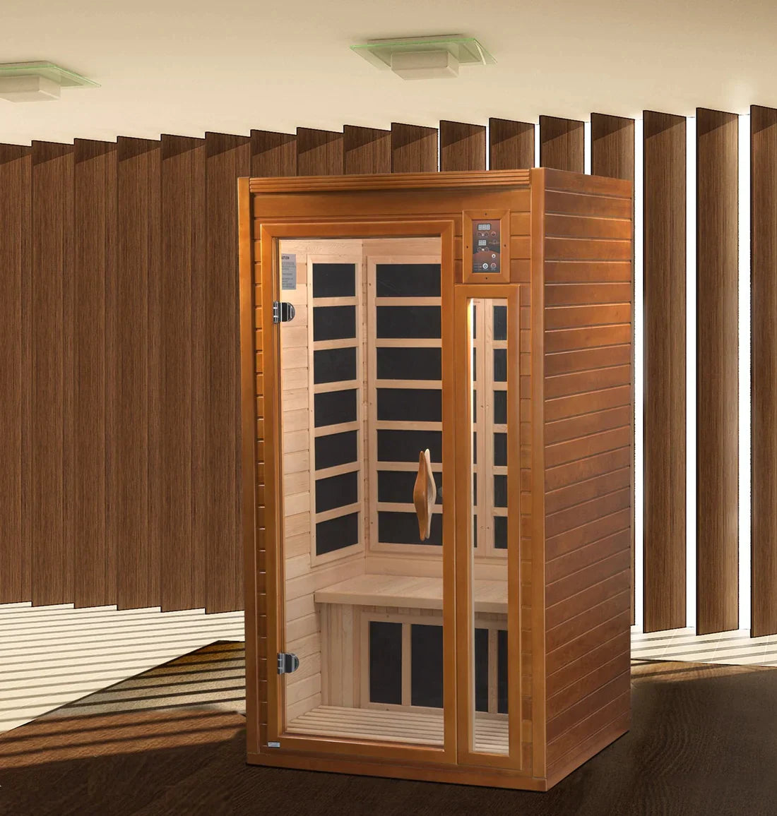 Golden Designs Dynamic Barcelona Elite 1-2-person Ultra Low EMF Under 3MG FAR Infrared Sauna Canadian Hemlock - DYN-6106-01 Elite