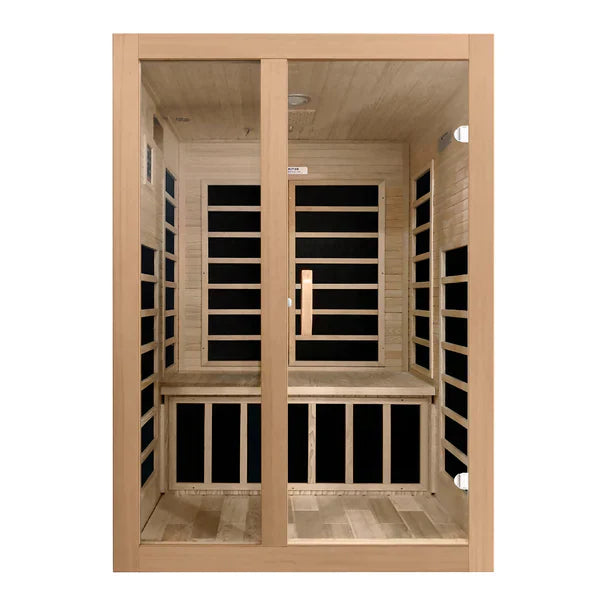 Golden Designs Dynamic Santiago 2-person Low EMF Under 8MG FAR Infrared Sauna Canadian Hemlock - DYN-6209-01