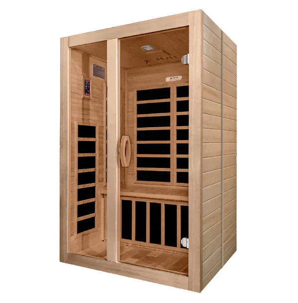 Golden Designs Dynamic Santiago 2-person Low EMF Under 8MG FAR Infrared Sauna Canadian Hemlock - DYN-6209-01