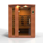 Golden Designs Dynamic Lugano 3-Person Full Spectrum Near Zero EMF Under 2MG FAR Infrared Sauna Canadian Hemlock DYN-6336-02 FS